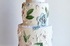 Something Blue Palette Knife Florals Cake